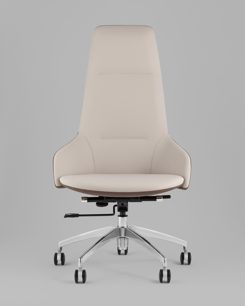 Кресло руководителя TopChairs Soulo светло-серый, коричневый
