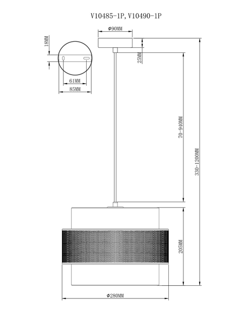 Светильник подвесной Moderli V10485-1P Gela