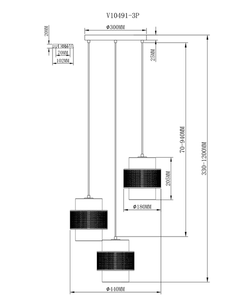 Люстра подвесная Moderli V10491-3P Gela