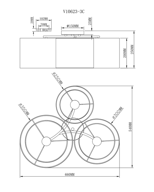 Светильник потолочный Moderli V10623-3C Room