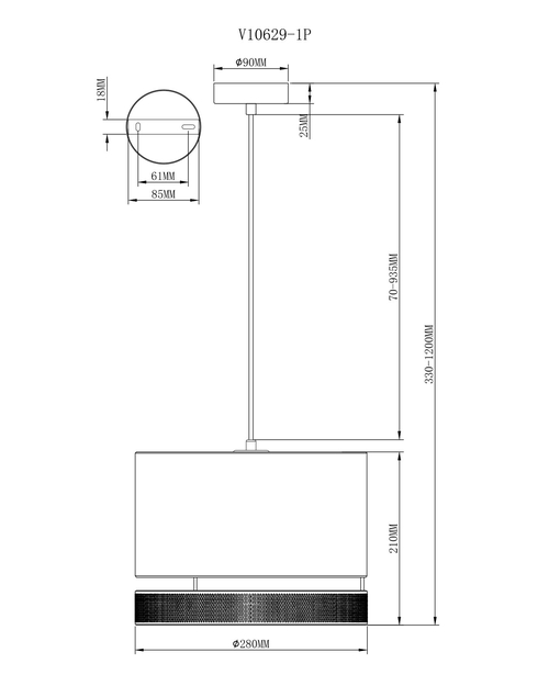 Светильник подвесной Moderli V10629-1P Gela