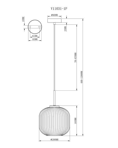 Светильник подвесной Moderli V11031-1P Ivory