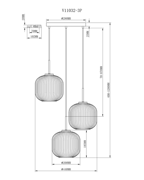 Светильник подвесной Moderli V11032-3P Ivory