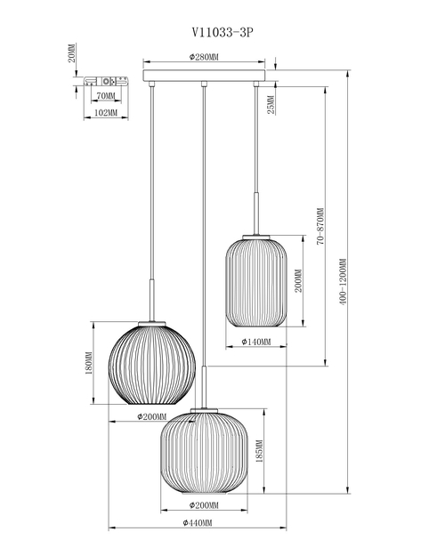 Светильник подвесной Moderli V11033-3P Ivory