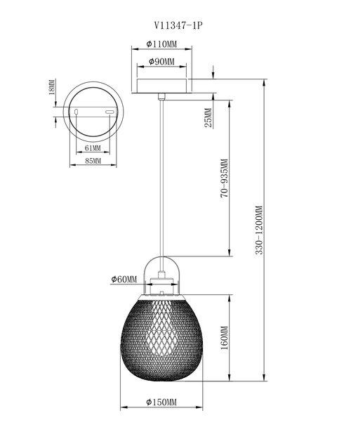 Светильник подвесной Moderli V11347-1P Campo