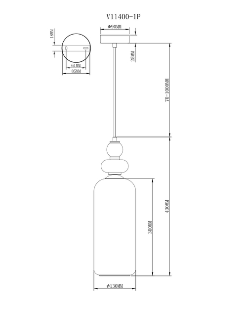 Светильник подвесной Moderli V11400-1P Tamina