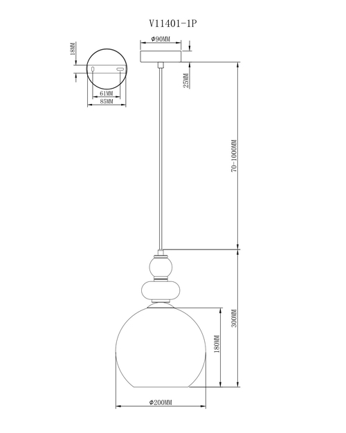 Светильник подвесной Moderli V11401-1P Tamina