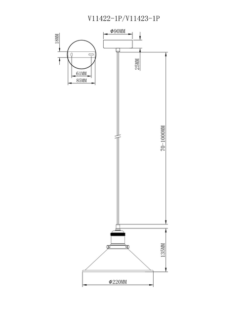 Светильник подвесной Moderli V11423-1P Night