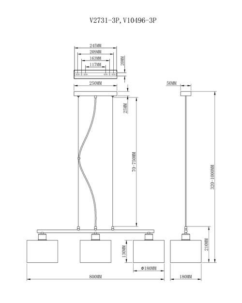 Люстра подвесная Moderli V10496-3P Room