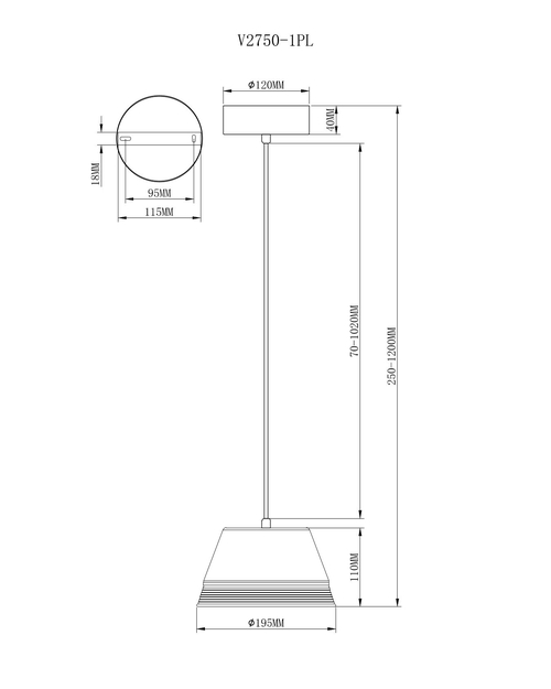 Подвесной светильник Moderli V2750-1PL Hammilton