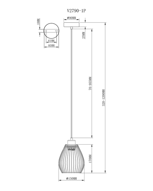 Подвесной светильник Moderli V2790-1P Diego
