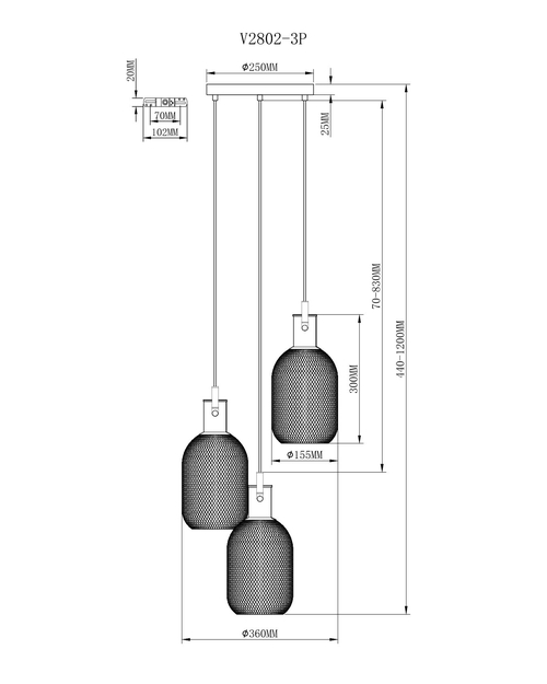 Подвесной светильник Moderli V2802-3P Alina