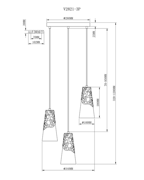 Подвесной светильник Moderli V2821-3P Natali