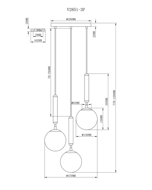 Подвесной светильник Moderli V2851-3P Host