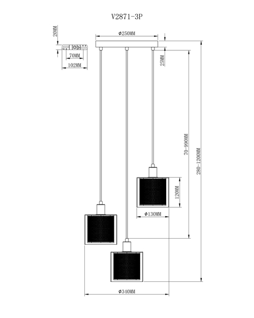 Подвесной светильник Moderli V2871-3P Brizzi