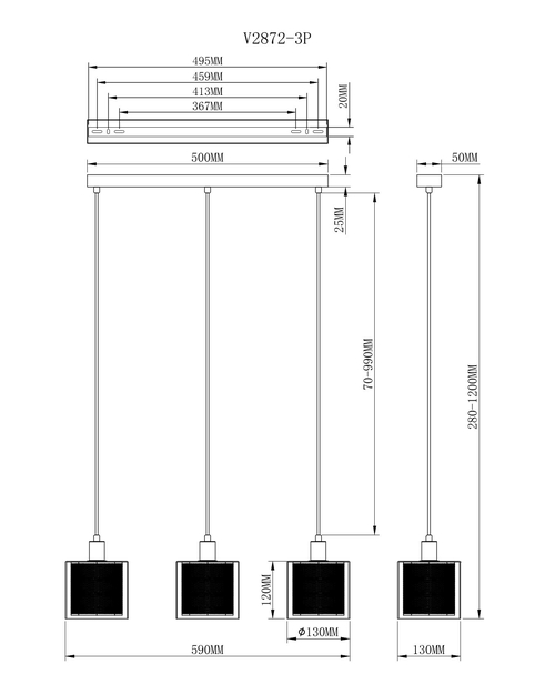 Подвесной светильник Moderli V2872-3P Brizzi