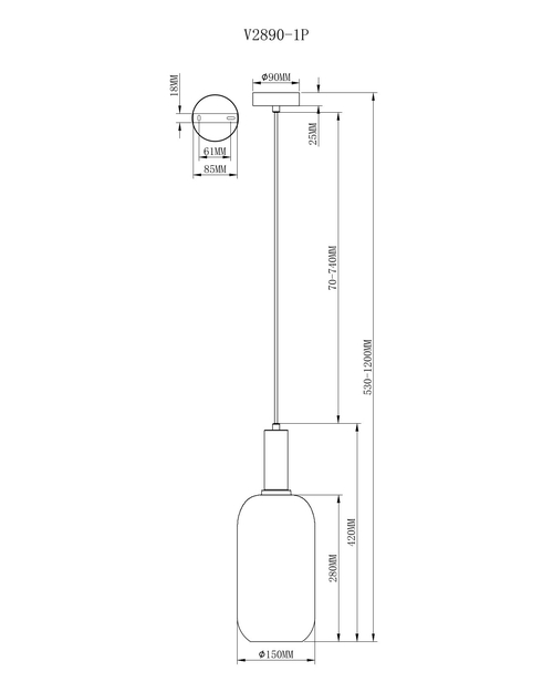 Подвесной светильник Moderli V2890-1P Martin