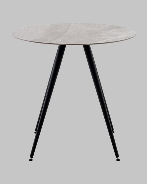 Стол Ники круглый столешница керамика Italian light grey 800