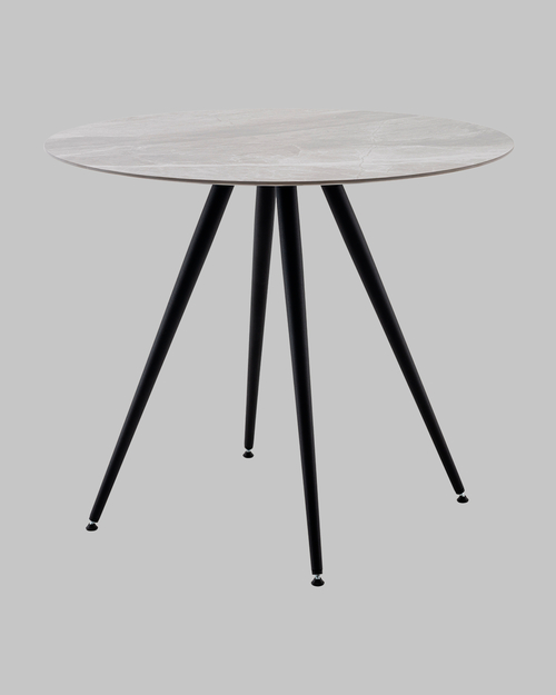 Стол Ники круглый столешница керамика Italian light grey 900
