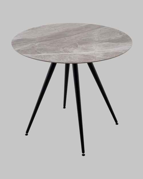 Стол Ники круглый столешница керамика Italian light grey 900