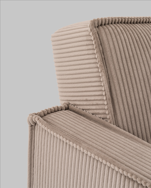 Диван прямой Кассель велюр рельефный бежевый