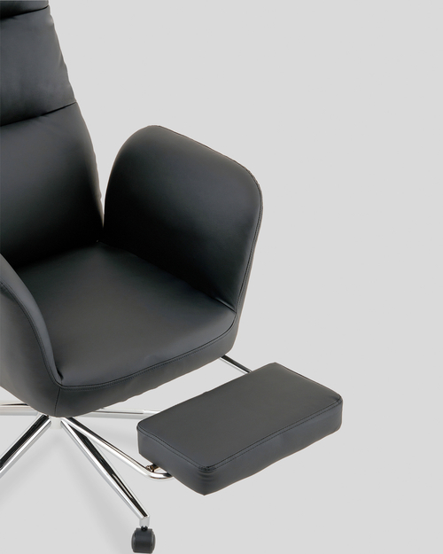 Кресло руководителя TopChairs Solid с оттоманкой черный
