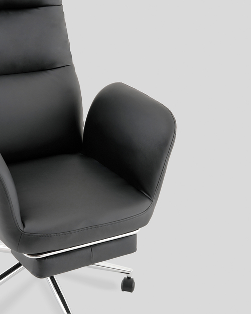 Кресло руководителя TopChairs Solid с оттоманкой черный