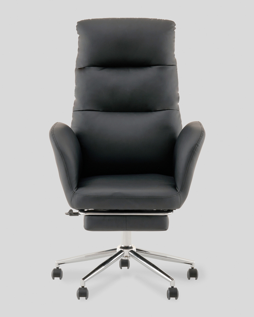Кресло руководителя TopChairs Solid с оттоманкой черный