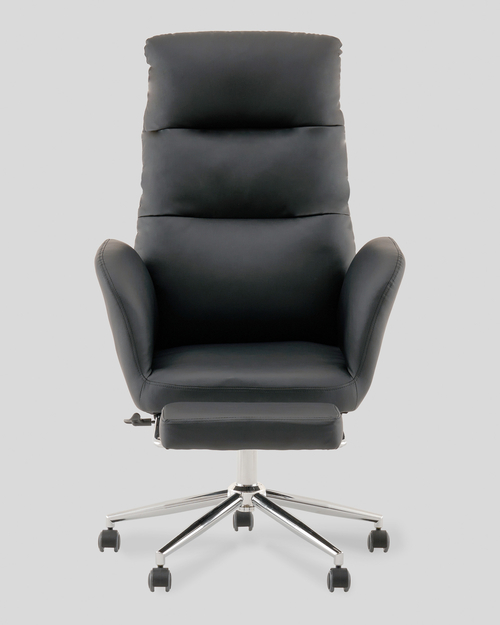 Кресло руководителя TopChairs Solid с оттоманкой черный
