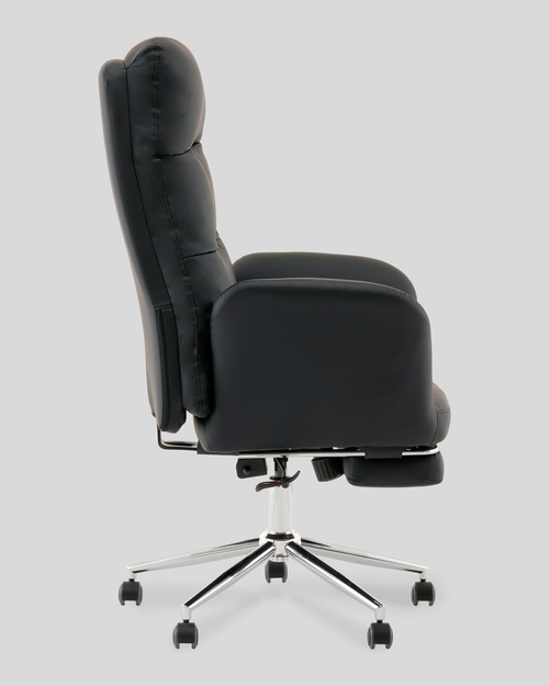 Кресло руководителя TopChairs Solid с оттоманкой черный