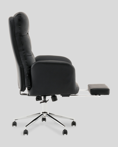 Кресло руководителя TopChairs Solid с оттоманкой черный