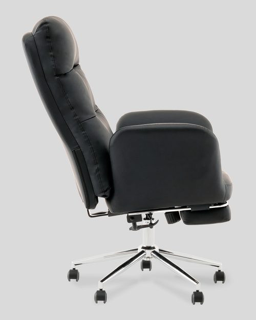 Кресло руководителя TopChairs Solid с оттоманкой черный