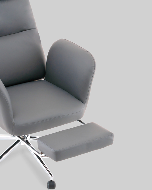 Кресло руководителя TopChairs Solid с оттоманкой серый