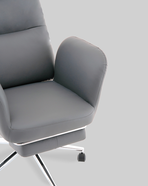 Кресло руководителя TopChairs Solid с оттоманкой серый