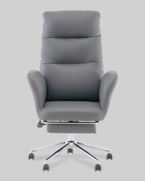 Кресло руководителя TopChairs Solid с оттоманкой серый