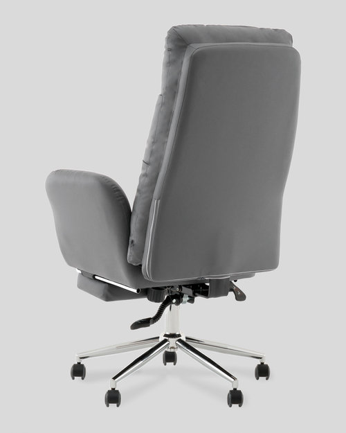 Кресло руководителя TopChairs Solid с оттоманкой серый