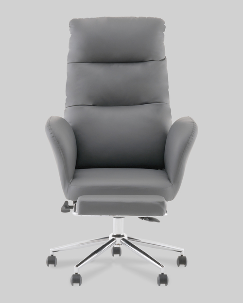 Кресло руководителя TopChairs Solid с оттоманкой серый