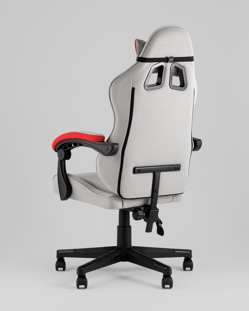 Кресло спортивное TopChairs Phantom ткань серо-красный