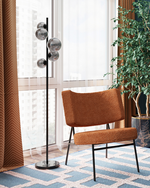 Мини-кресло District Lounge букле терракотовый