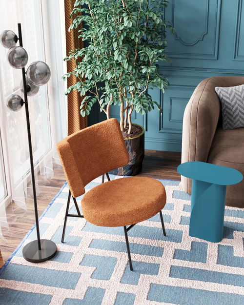 Мини-кресло District Lounge букле терракотовый