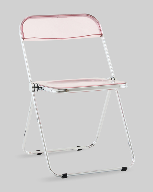 Стул Fold Pink складной розовый прозрачный пластиковый