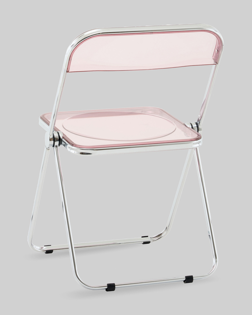 Стул Fold Pink складной розовый прозрачный пластиковый