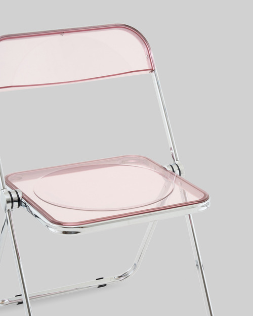 Стул Fold Pink складной розовый прозрачный пластиковый