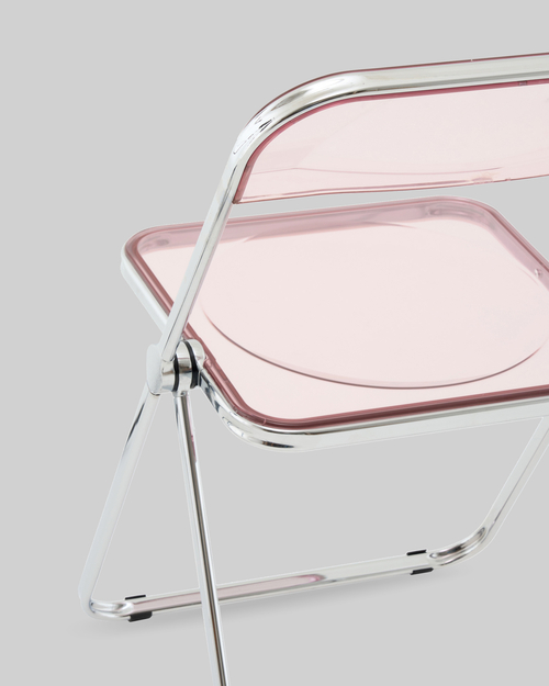 Стул Fold Pink складной розовый прозрачный пластиковый