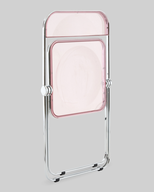 Стул Fold Pink складной розовый прозрачный пластиковый