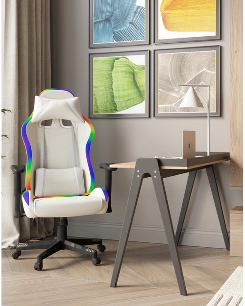 Кресло спортивное с подсветкой TopChairs GMM-080 белый