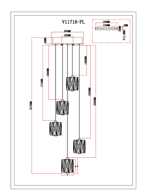 Светильник подвесной светодиодный Moderli V11718-PL Prismique