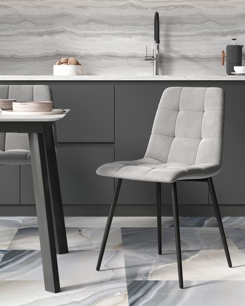 Стул Одди NEW велюр светло-серый