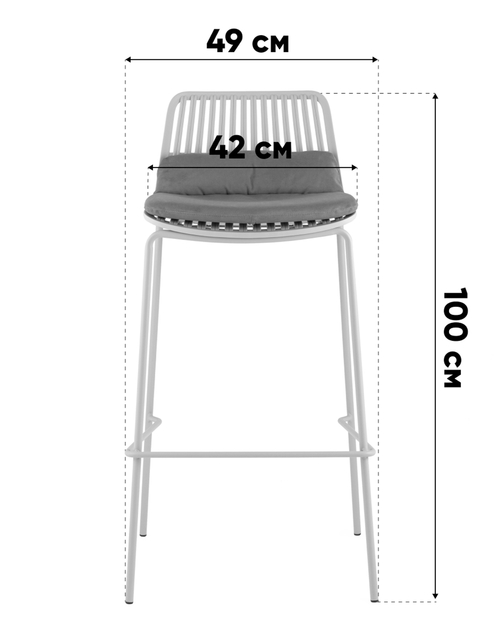 Стул барный Louran с подушкой белый