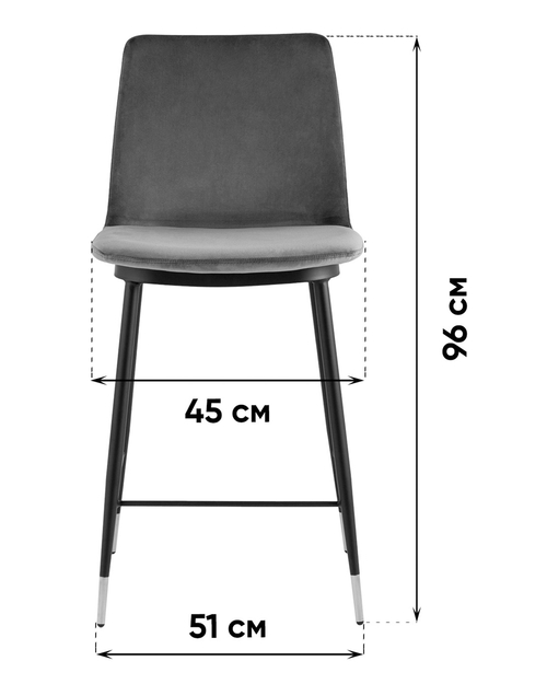 Стул полубарный Мелисса велюр зеленый